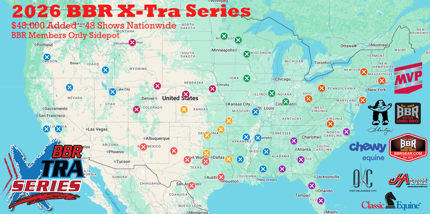 2026 BBR X-Tra Series Map